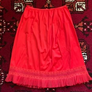 Vintage Red Nylon Slip Skirt